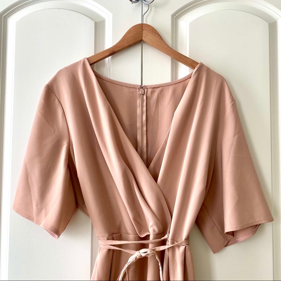 ASOS Dusty Pink Wrap Dress - Picture 2 of 5